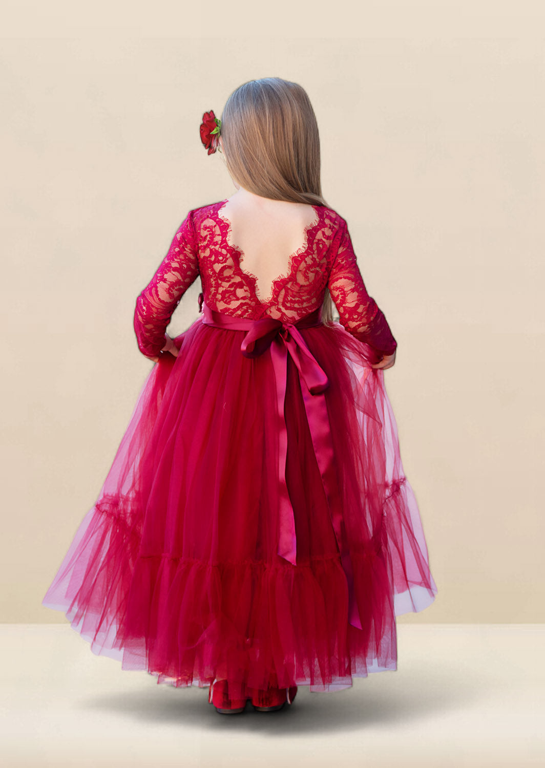 burgundy flower girl dresses