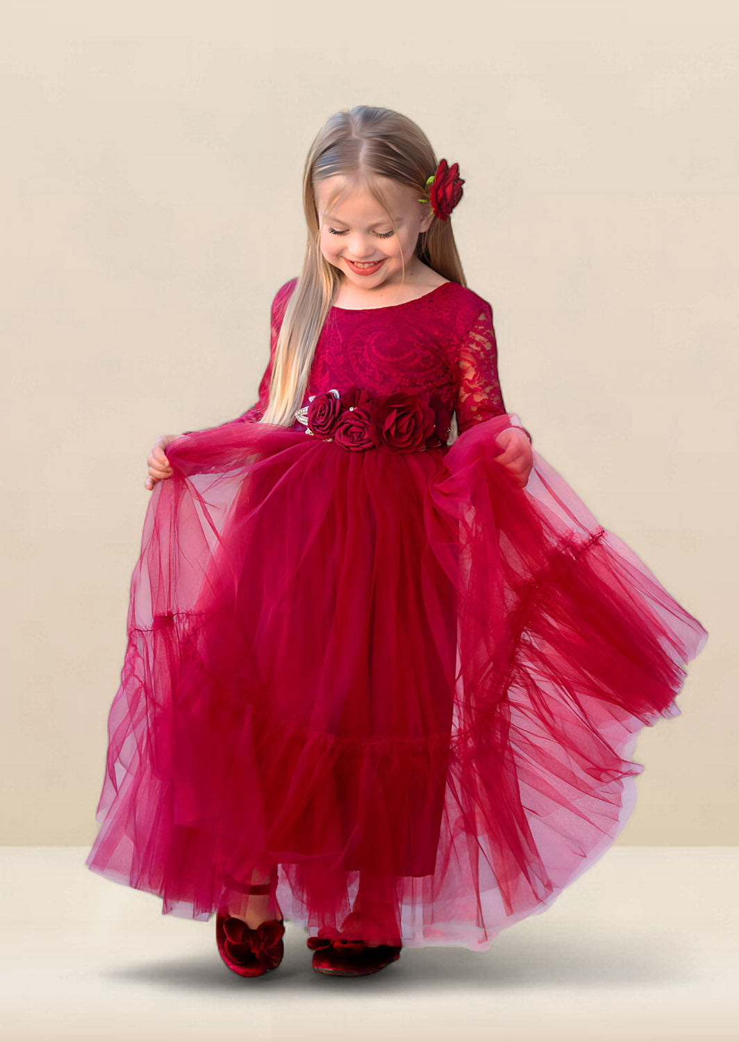 Azazie burgundy flower girl dresses