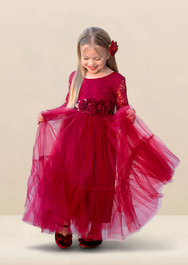 Azazie burgundy flower girl dresses