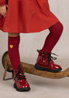 GIRLS - Burgundy Ribbed Over the Knee Socks - Hannah Rose Vintage Boutique