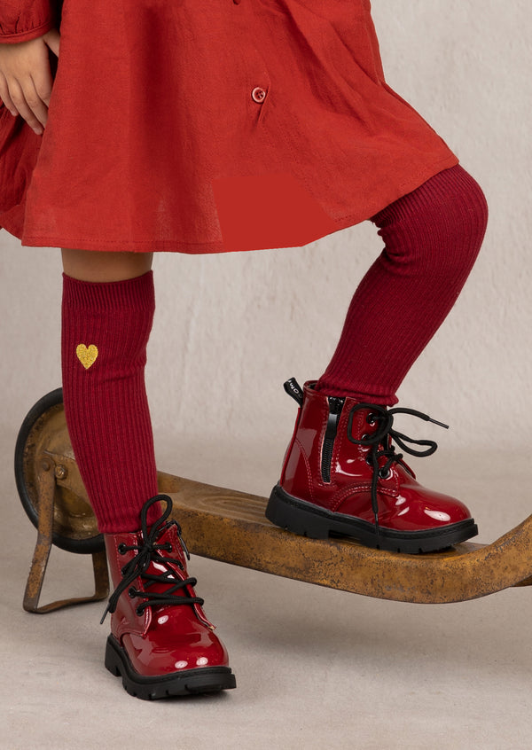 My Heart Girls Over-Knee-Socks in Burgundy