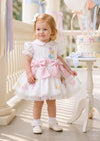 Bows & Butterflies Girls Embroidered Cotton Party Dress