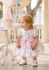 Bows & Butterflies Girls Embroidered Cotton Party Dress