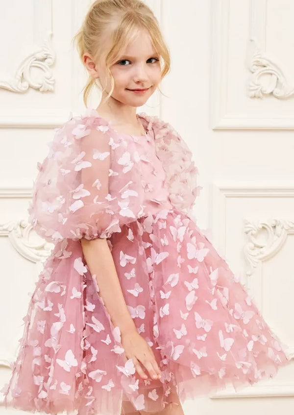 Girls Pink Princess Party Dress