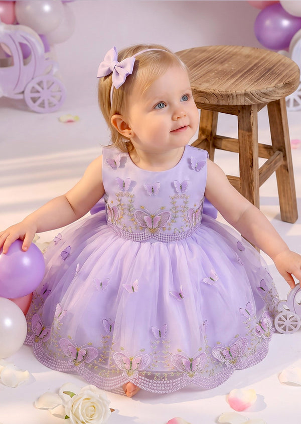 Baby Girl Cake Smash Party Dress in Lavender