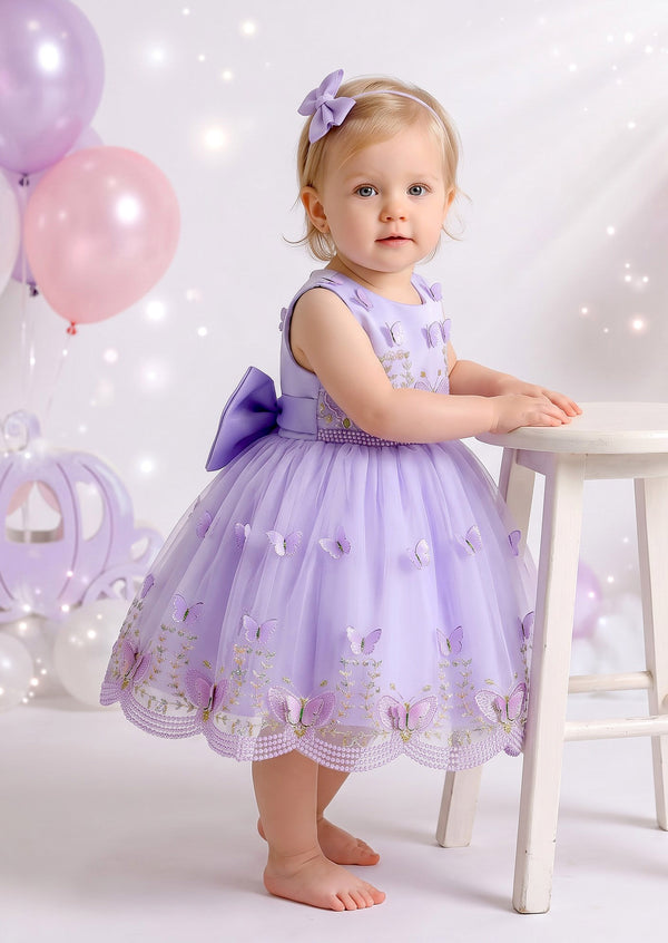 Baby Girl Cake Smash Party Dress in Lavender