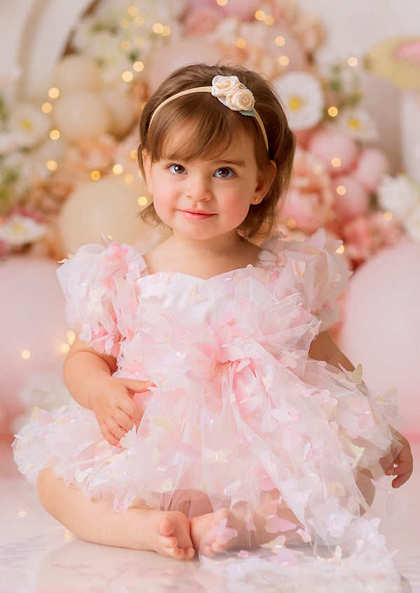 Zaya Pink & Yellow Butterflies Romper