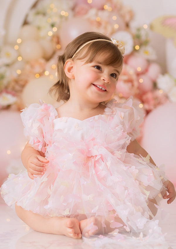 Zaya Pink & Yellow Butterflies Romper