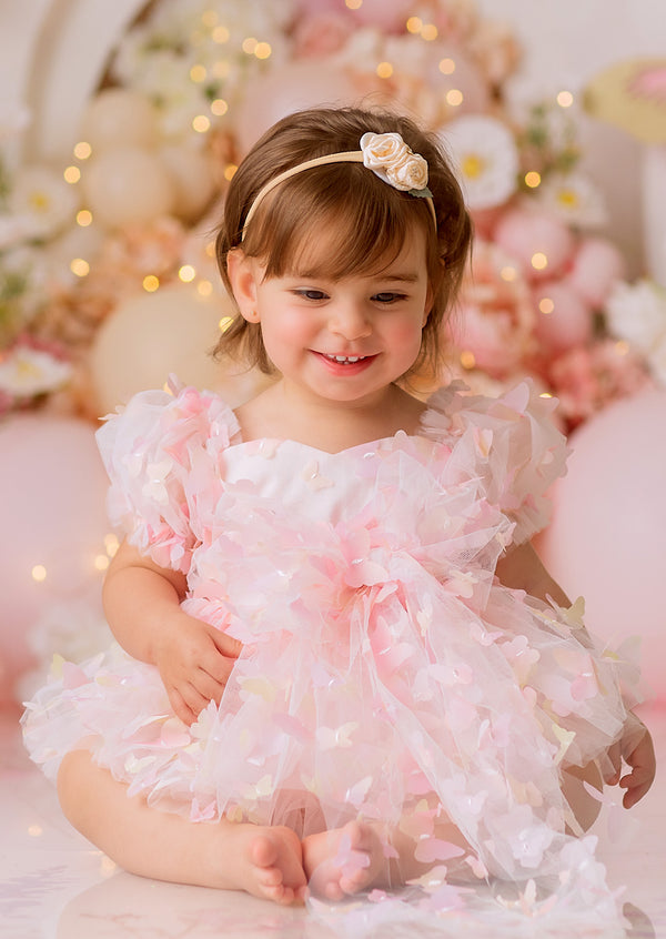 Zaya Pink & Yellow Butterflies Romper
