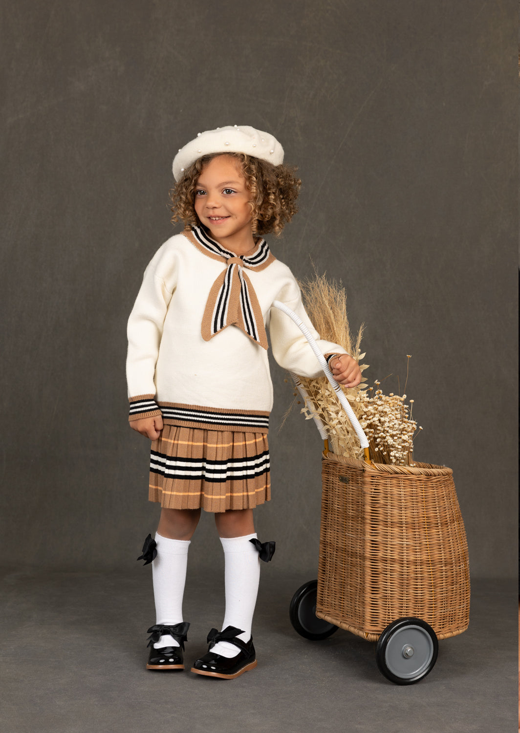 Camille Sweater Skirt Set || Brown Plaid