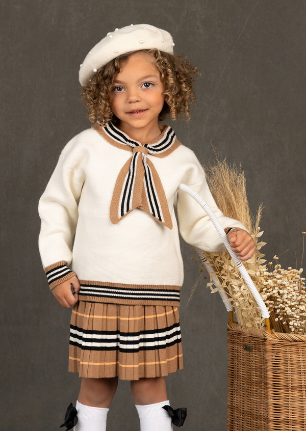 Camille Sweater Skirt Set || Brown Plaid