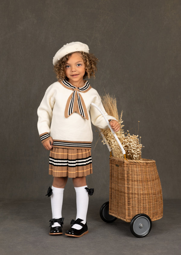 Camille Sweater Skirt Set || Brown Plaid