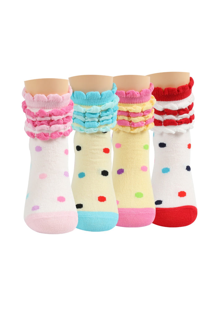 Candy Dots Ankle Socks - Pink Yellow