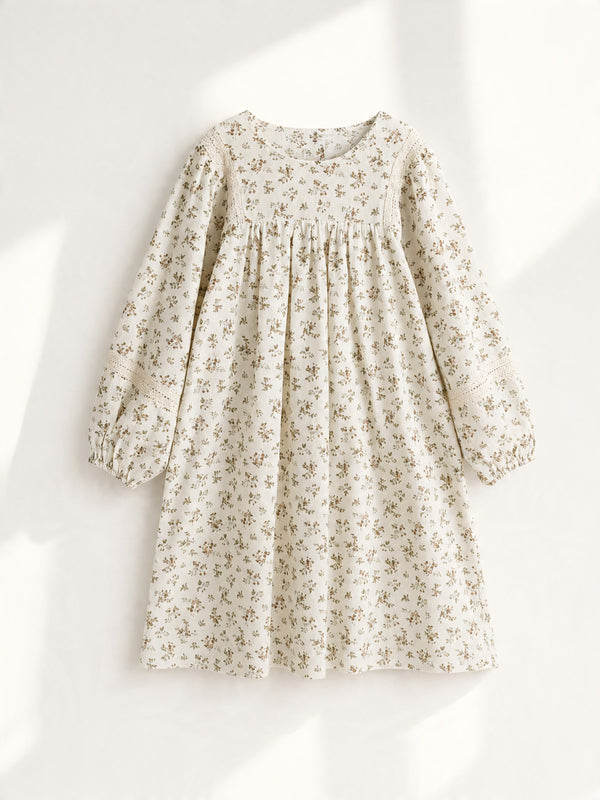 Girls Brown Cotton Pinafore & Dress Set | Girls Fall Dresses