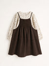 Girls Brown Cotton Pinafore & Dress Set | Girls Fall Dresses