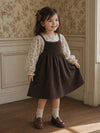 Girls Brown Cotton Pinafore & Dress Set | Girls Fall Dresses