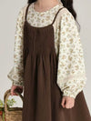 Girls Brown Cotton Pinafore & Dress Set | Girls Fall Dresses