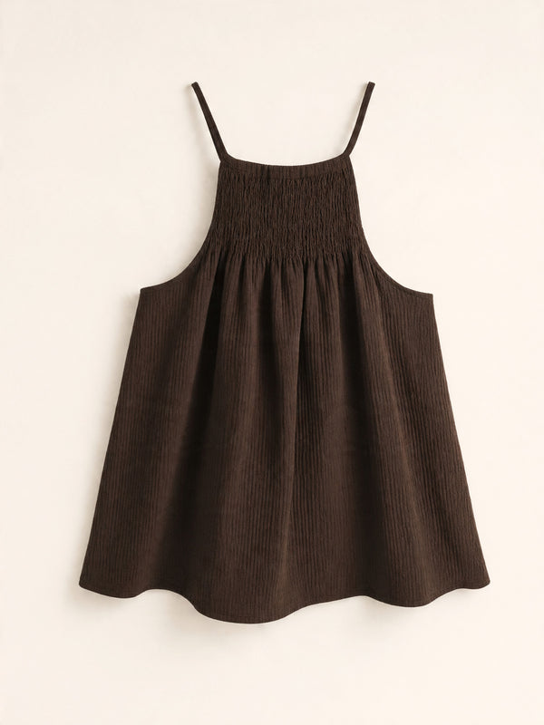 Girls Brown Cotton Pinafore & Dress Set | Girls Fall Dresses