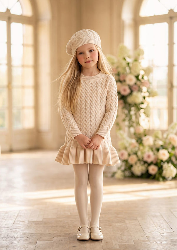 Cecile Charm Knit Dress Ivory | Girls Fall Dresses, Fall Clothing