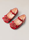 Toddler Girls Red flower girl Special Occasion shoes with Rose detail