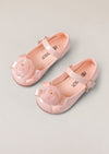 Toddler Girls Pink Special Occasion shoes with Rose detail