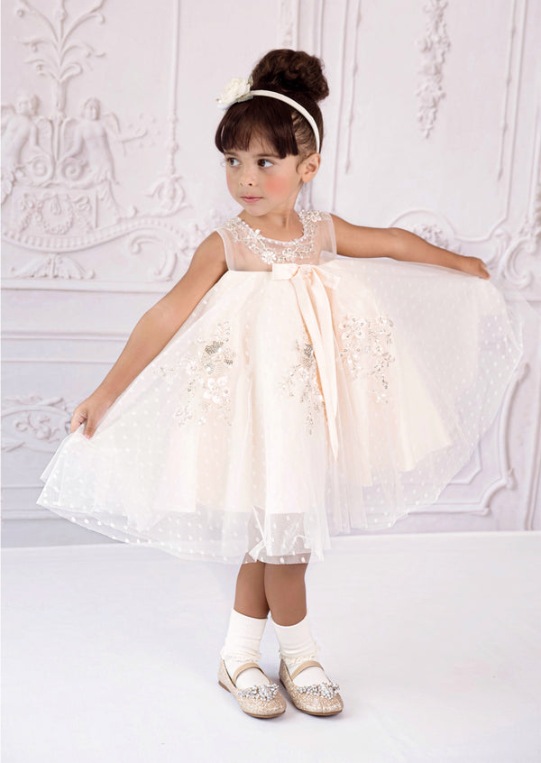 Ivory Beaded Girls Party and Special Occasion dress for babies, toddlers & girls