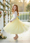 Twirly yellow flower girl dress