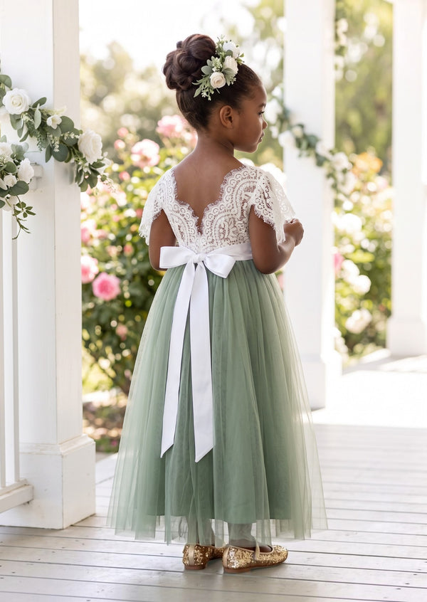 Sage Flower Girl Dress - Flower Girl Dresses