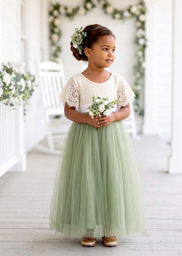 Sage Flower Girl Dress - Flower Girl Dresses