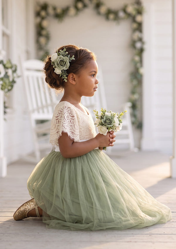 Sage Flower Girl Dress - Flower Girl Dresses