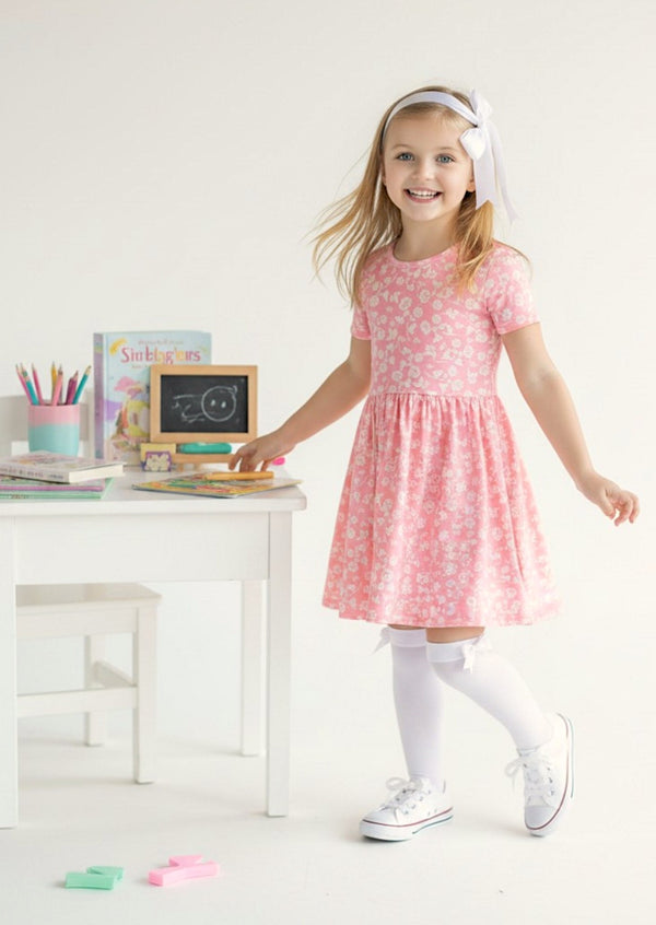 Charlotte Pink Floral Twirl Dress