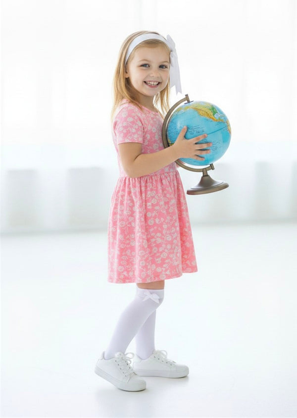 Girls Charlotte Pink Floral Twirl Dress - Twirl Dresses