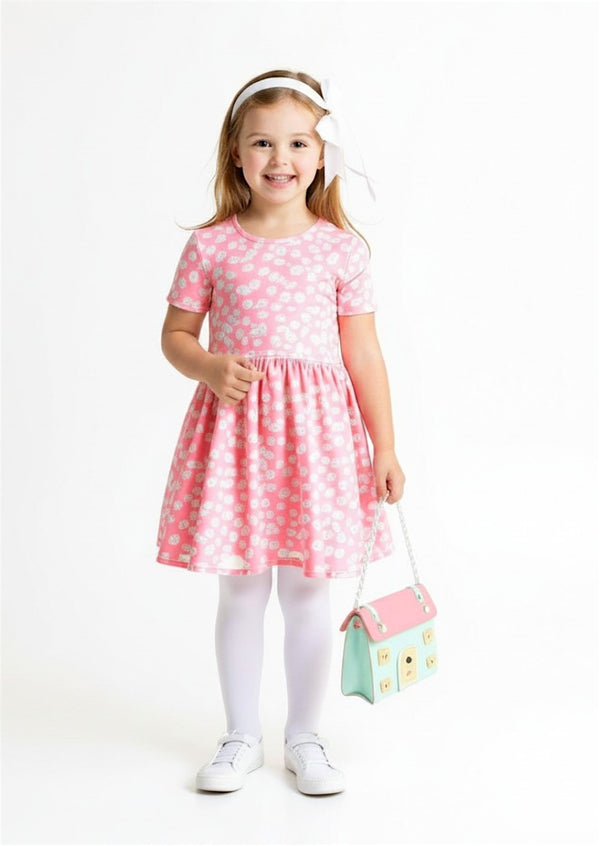 Girls Charlotte Pink Floral Twirl Dress - Twirl Dresses
