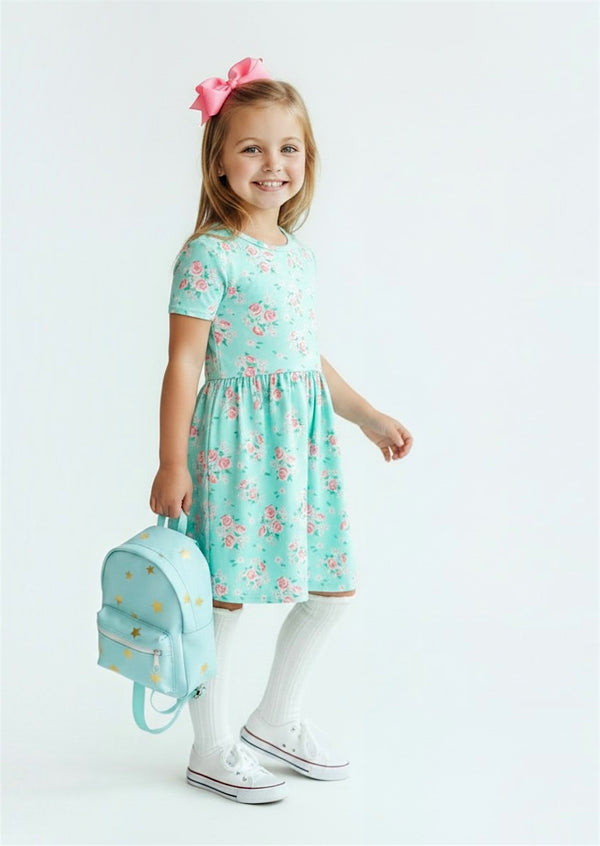 Girls Charlotte Rose Twirl Dress in Blue - Twirl Dresses