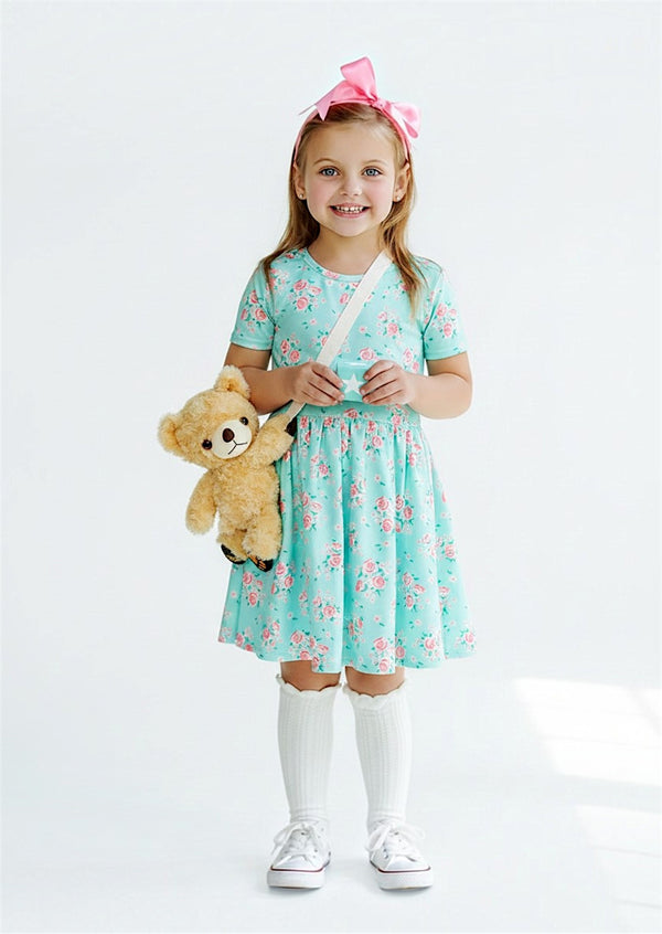 Girls Charlotte Rose Twirl Dress in Blue - Twirl Dresses