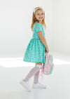 Girls Charlotte Twirl Dress in Aqua - Twirl Dresses