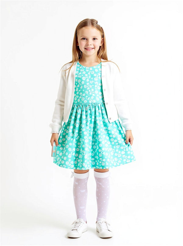 Girls Charlotte Twirl Dress in Aqua - Twirl Dresses