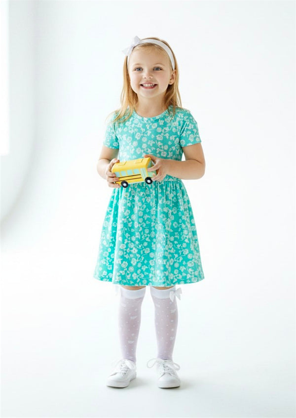 Girls Charlotte Twirl Dress in Aqua - Twirl Dresses