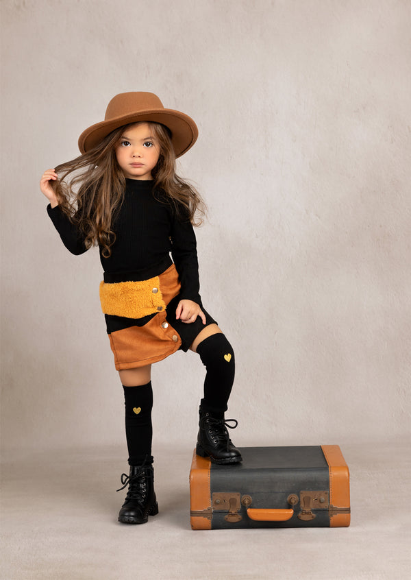 Callie Western Skirt & Top Set || Brown Black