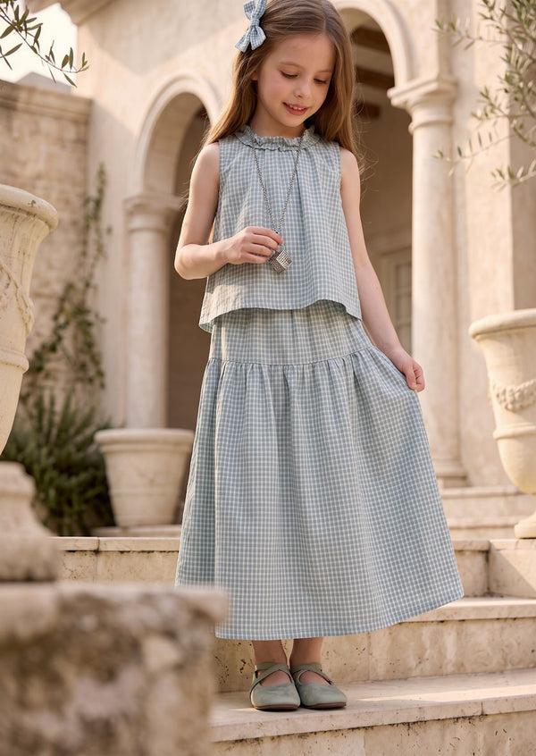 Château Bleu Check Skirt & Top Set