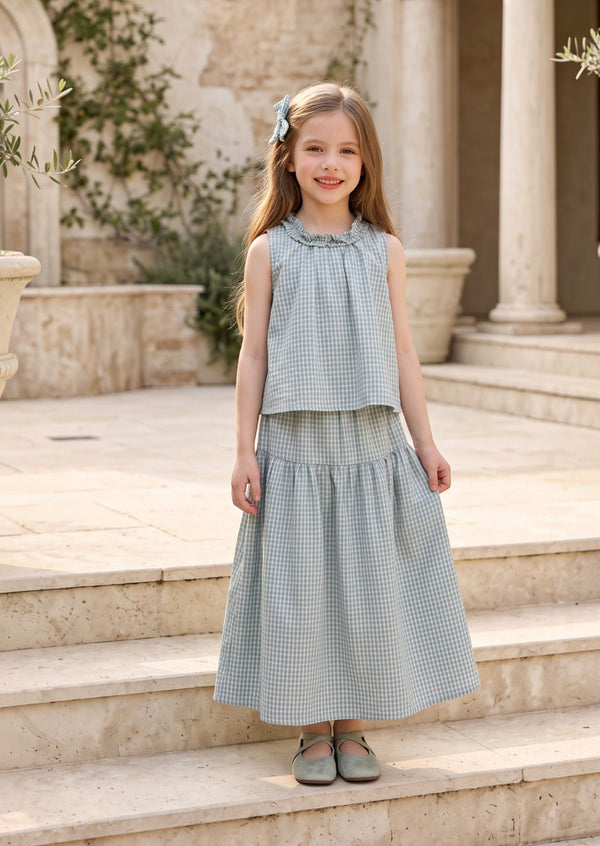 Château Bleu Check Skirt & Top Set