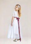 Classic white flower girl dress with sash