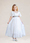 White Tulle and Lace Flower Girl Dress