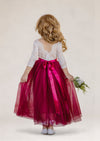 Boho flower girl dresses in burgundy