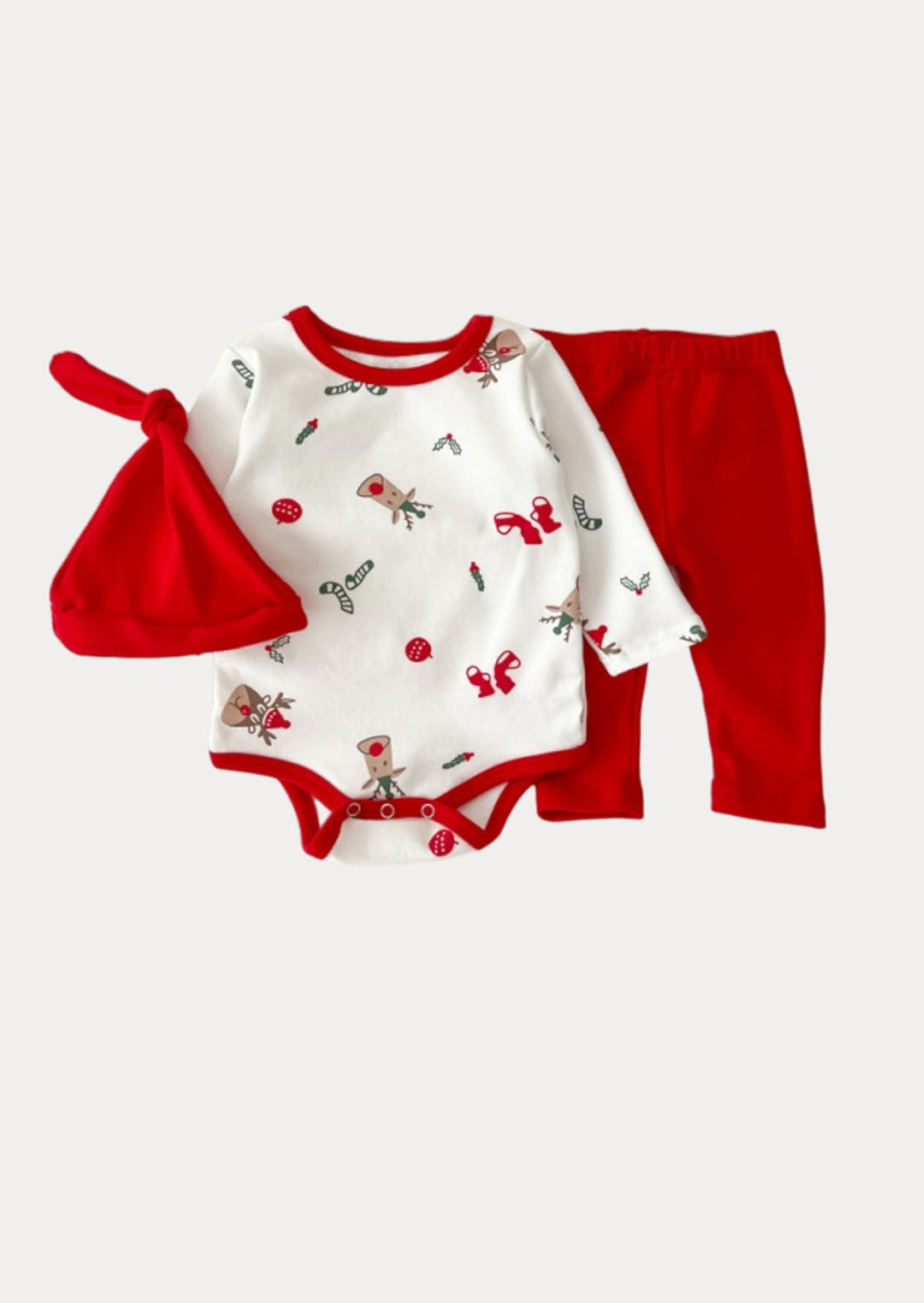 Christmas Onesie 3 Piece Set Red