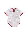 Christmas Trees Smocked Romper || White Red