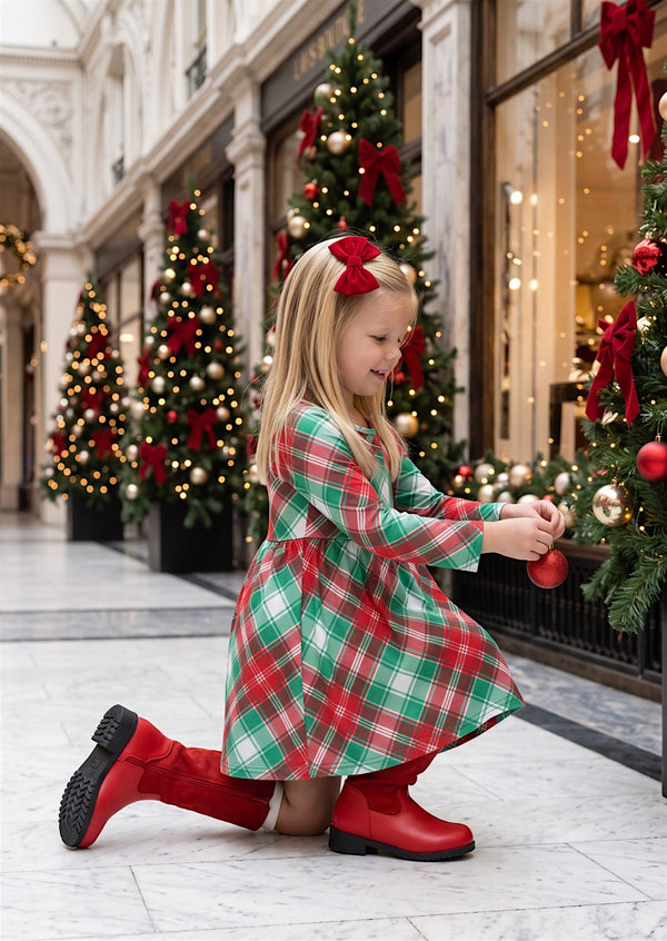 Merry Bright & Plaid Holiday Dress | Girls Christmas Dress