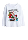 Childrens Christmas Vibes Santa & Snowman Tee