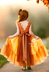 toddler and girls backless flower girl dresses in burnt orange for your summer wedding themes