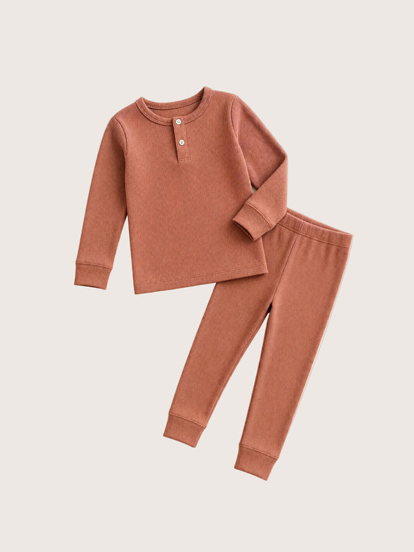 Soft Cotton Cuffed Pajamas in Autumn